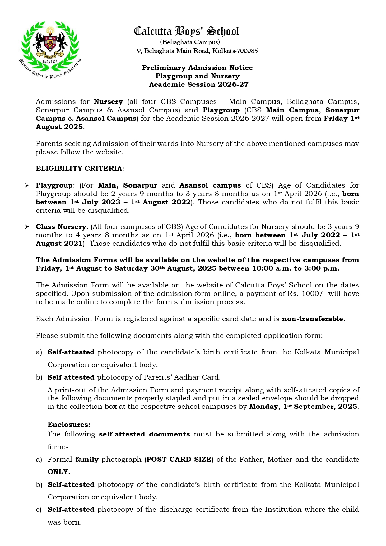 Admission Notice Image